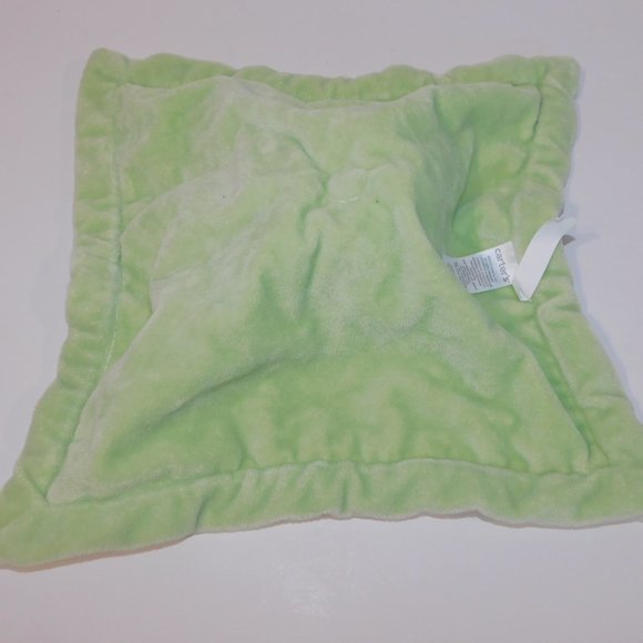 Carter's plush Gray Elephant Blue Green White Security Blanket Baby Lovey Nunu - Picture 5 of 6